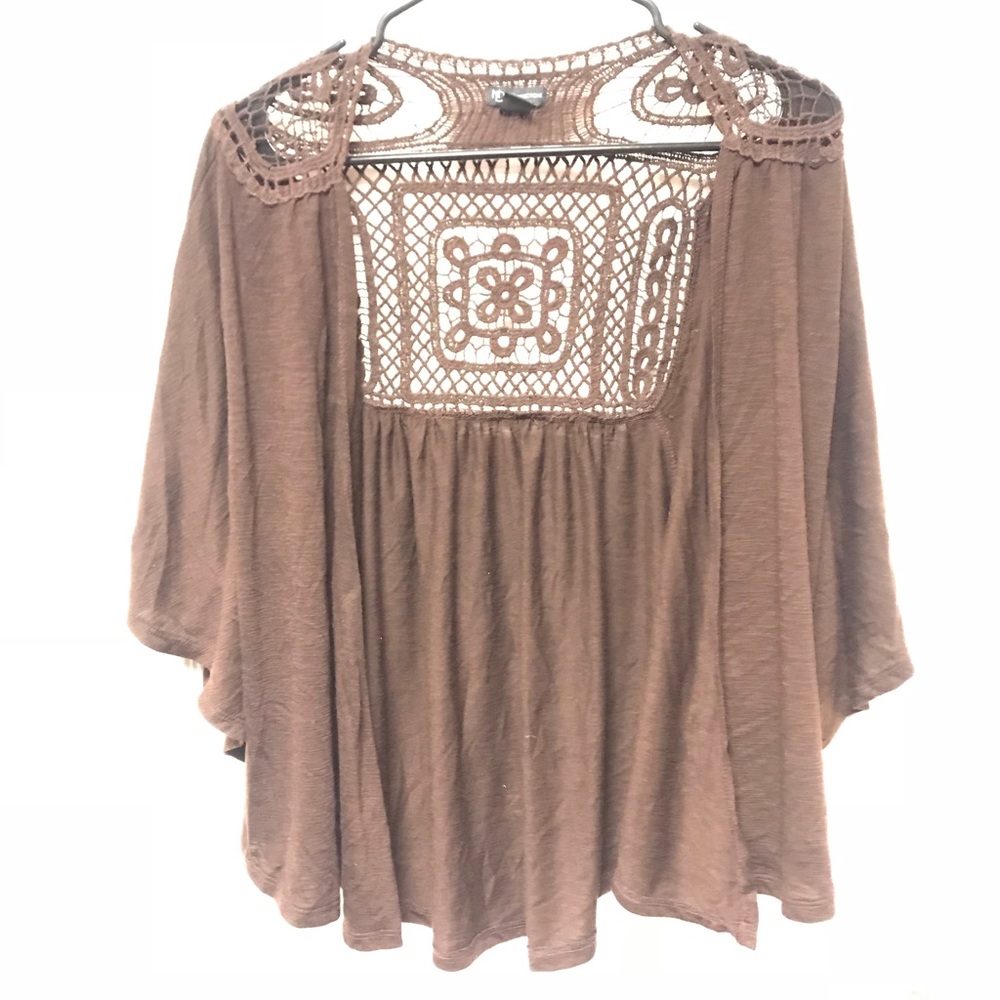 Brown cut out lightweight shawl
